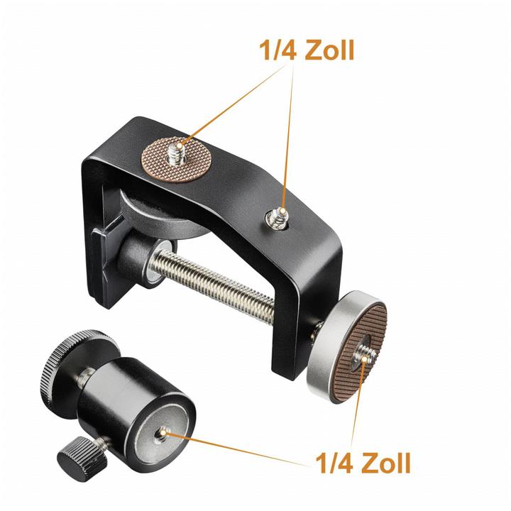 Actual product image Walimex pro per KX-25 tripod clamp with ball head (Stand clamp)