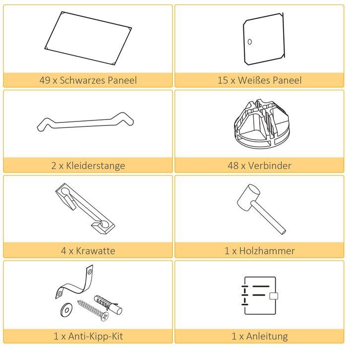 Actual product image Swisshandel24 DIY Kleiderschrank Regalsystem mit 2 grosse und 9 kleinen Würfeln Schwarz