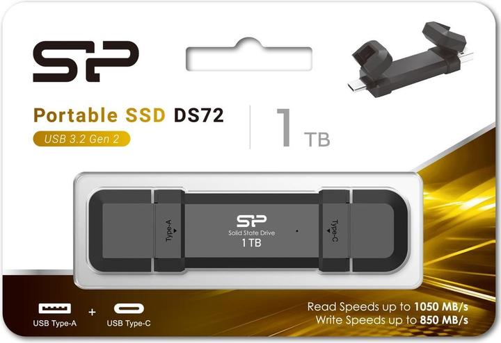 Productafbeelding Silicon Power 1TB draagbare stick SSD USB 3.2 DS72 zwart (1 TB)