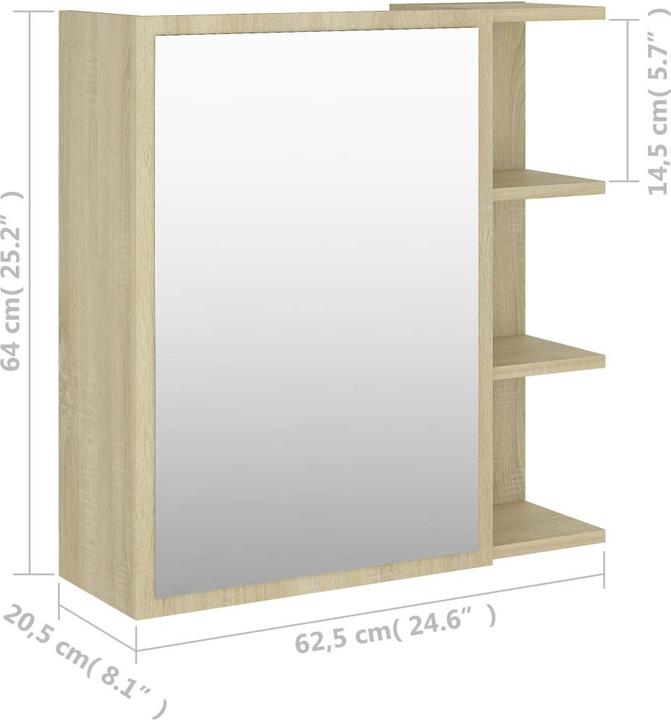 Produktbild vidaXL Spiegelschrank (62.50 x 20.50 x 64 cm)
