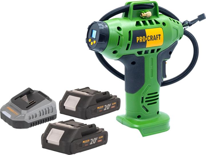 Produktbild Procraft LK20 Akku Kompressor 20 V 11 bar + 2x Akku 2,0 Ah + Ladegerät (11 Bar)