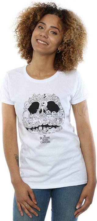 Actual product image Disney Womens/Ladies Nightmare Before Christmas Jack Skellington Jack-O-Lanterns Cotton T-Shirt (L)