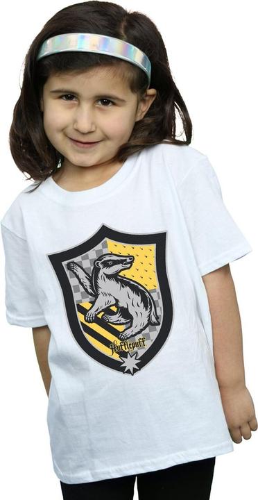 Actual product image Girls Hufflepuff Crest Flat Cotton T-Shirt (152, 158)