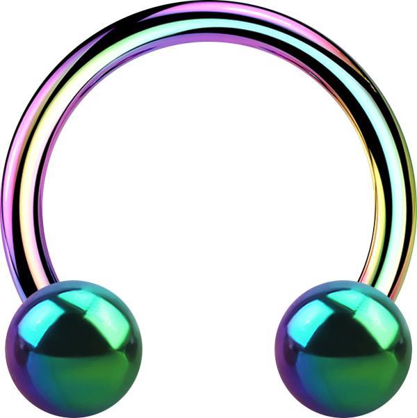 Image du produit Star Piercing Micro Circular Barbell coloré avec deux boules (sans laiton, Acier chirurgical 316L)