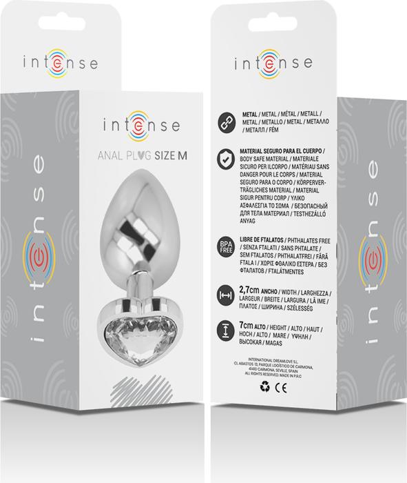 Image du produit Intense White Heart Aluminium Métal Anal Plug Taille M