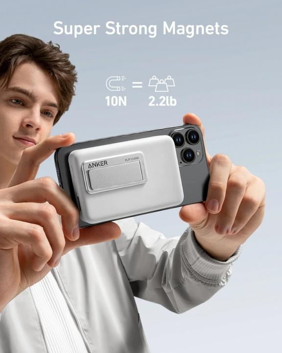 Actual product image Anker 633 magnetic Wireless Powerbank 15W 10000mAh 27W USB-C Port white (10000 mAh, 27 W, 27 Wh)
