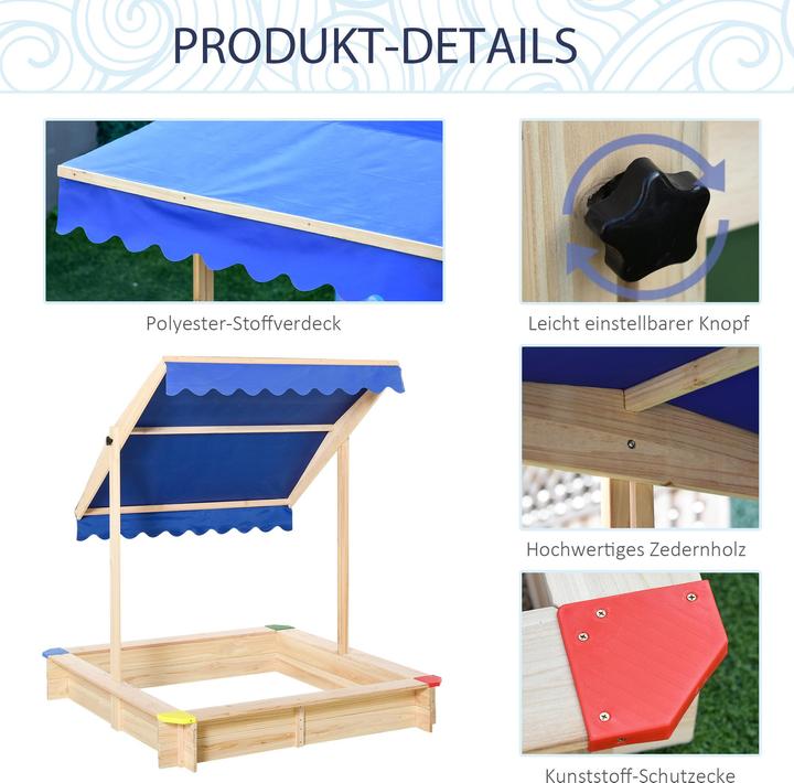 Image du produit Outsunny Bac à sable avec toit réglable