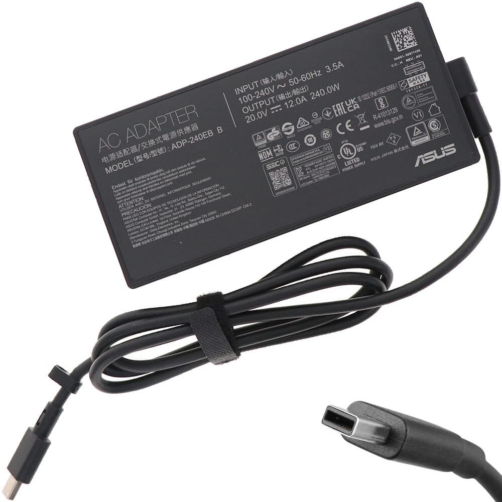 ASUS orig. ADAPTER 240W 20V 3P(RECTANGLE) (240 W), Notebook Netzteil, Schwarz