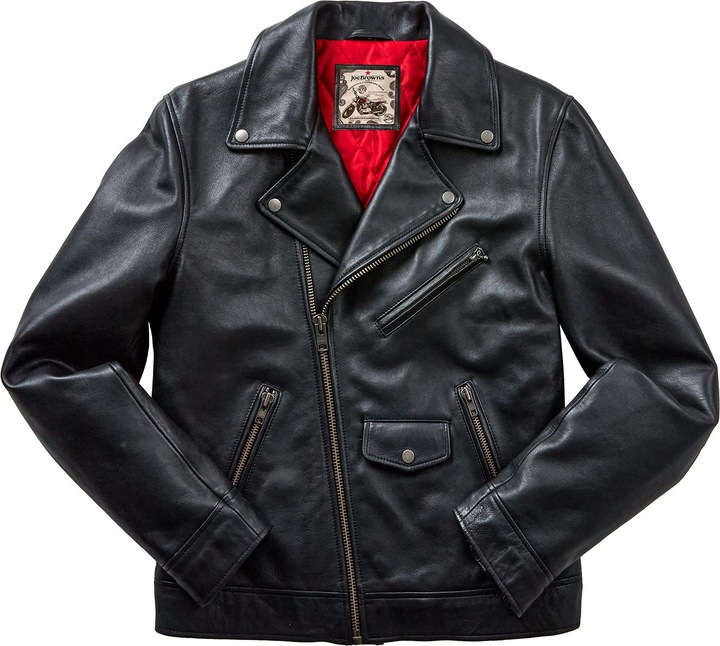 Actual product image Joe Browns Timeless Edgy Detail Leather Biker Jacket (L)