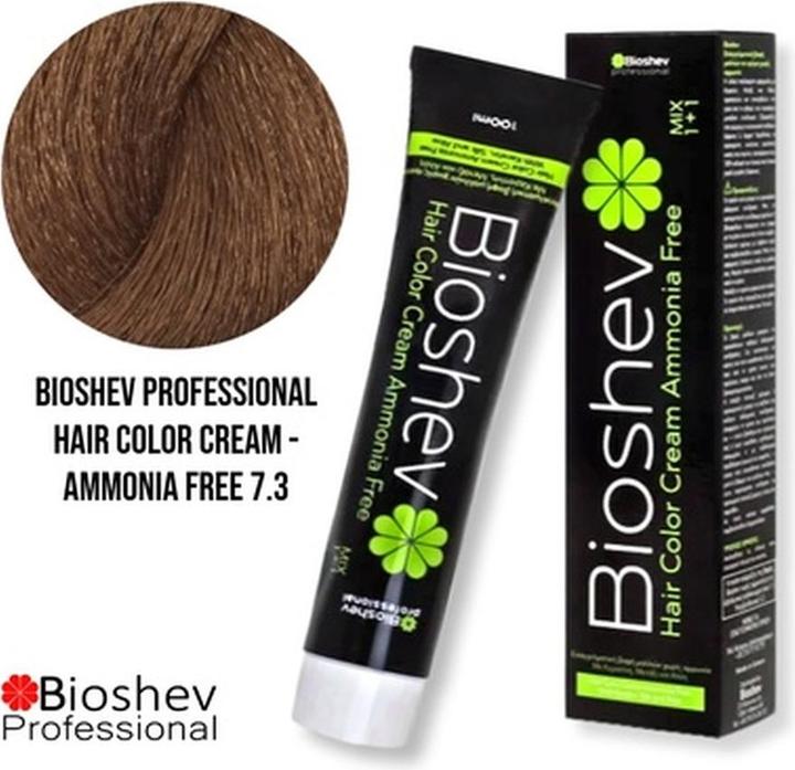 Bioshev Professional Hair Color Cream Ammonia Free 100ml - 7.3 / Golden Blond (7.3, Golden Blond)
