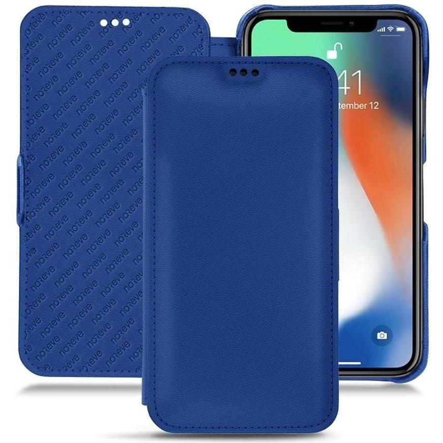 Thumbnail - Noreve Lederschutzhülle horizontal (Apple iPhone XR), Smartphone Hülle, Blau