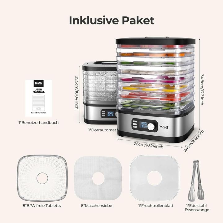 Actual product image Yashe 8-Etagen Dörrautomat