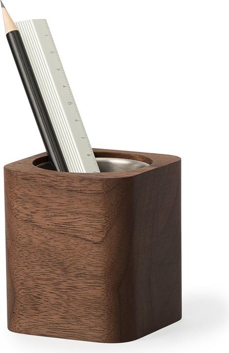 Produktbild Oakywood Cubic Pot Würfeliger Holzbehälter - für Stifte oder eine Blume - Walnuss -