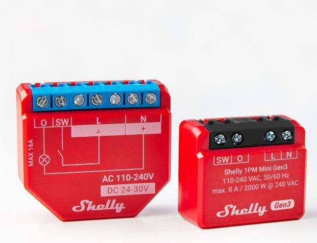 Actual product image Shelly 1PM Mini Gen3 (Switch actuator)