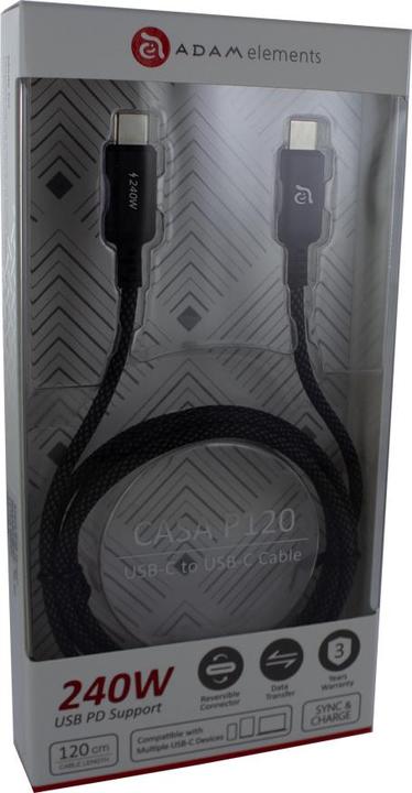 Adam Elements Adam Cotton 240W USB-C charging cable 1.2m black
