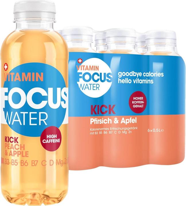 Produktbild Focuswater Kick (Pfirsich & Apfel, 6 x)