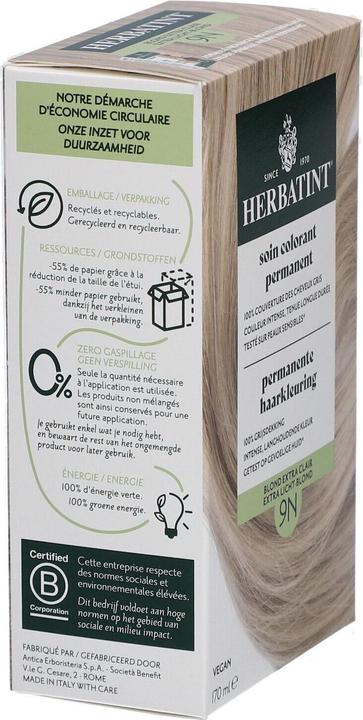 Produktbild Herbatint Permanente Haarfärbung 9N Honigblond (Blond)