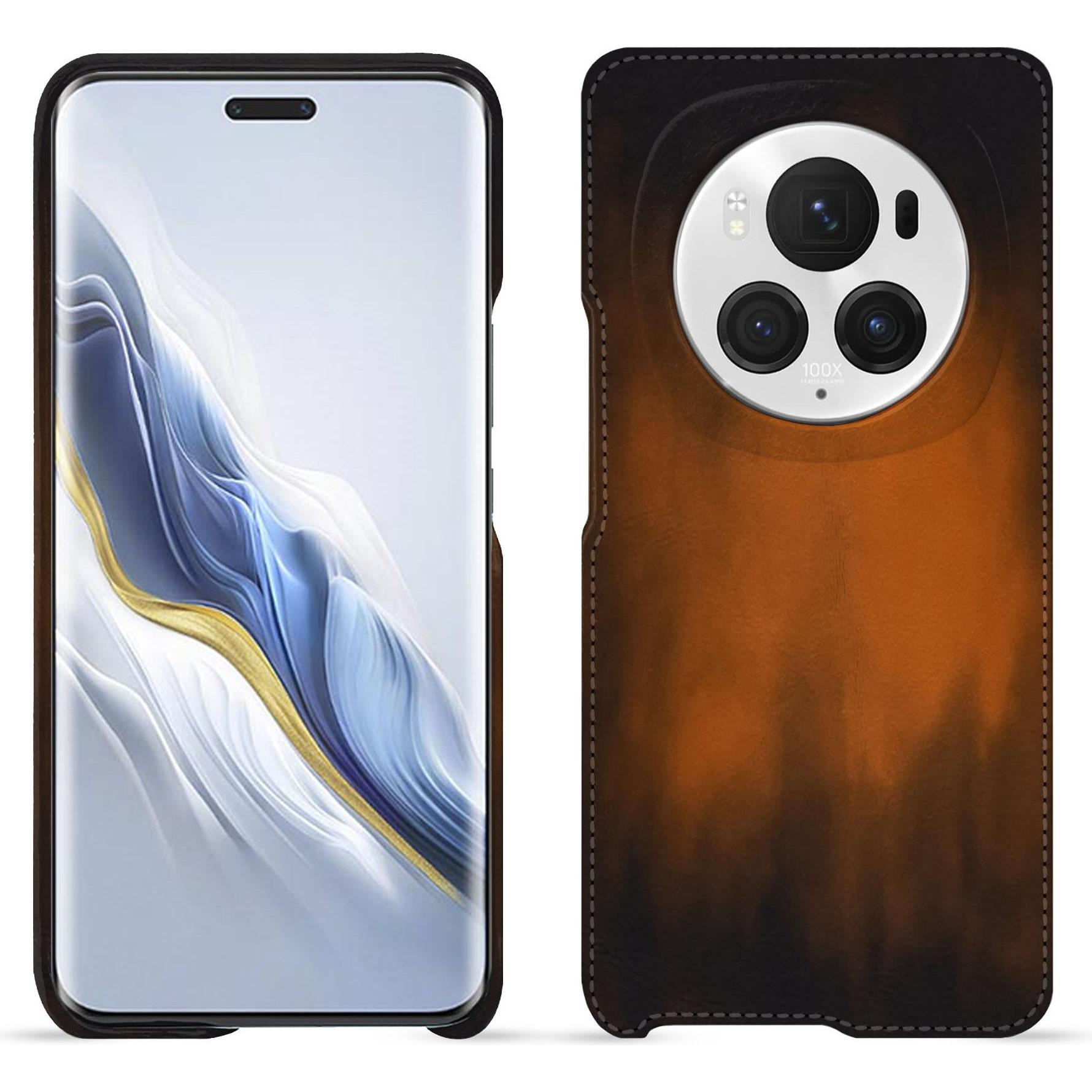 Noreve Lederschutzhülle (Honor Magic6 Pro), Smartphone Hülle, Braun