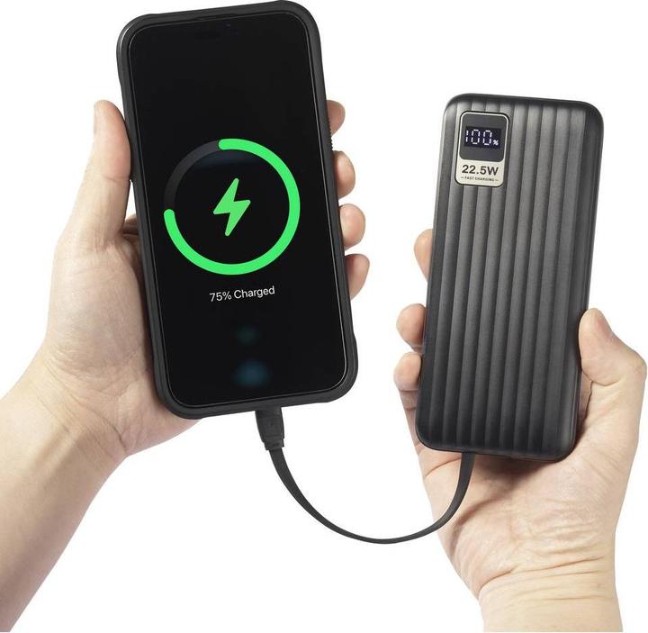 Produktbild Voltcraft VC-WT-K512 Powerbank 10000 mAh Fast Charge LiPo Schwarz Statusanzeig (10000 mAh, 18 W, 37 Wh)