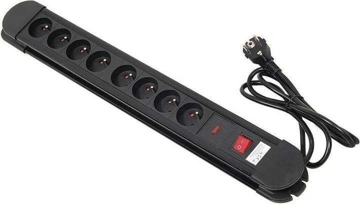 Actual product image Maclean MCE11 Extension Cable 1 5 m 8 AC Outputs Indoor Black (8x, CEE 7/5, 1.50 m)