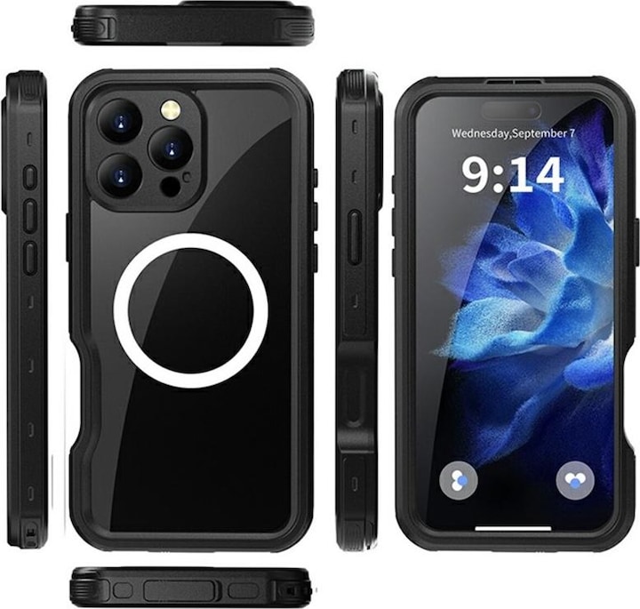 Produktbild Redpepper Apple iPhone 16 Pro Max - Dot Series Outdoor Case, IP68, MagSafe, wasserdicht, Schwarz (Apple iPhone 16 Pro Max)