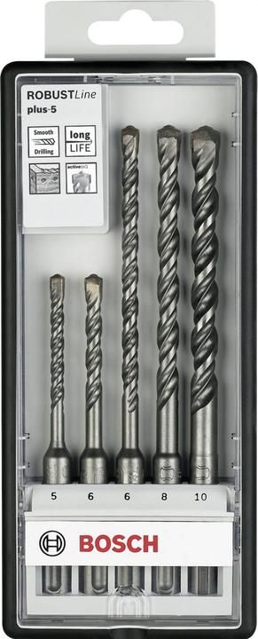 Produktbild Bosch Professional Zubehör SDS plus-5 Hammerbohrer-Set, Robust Line, 5-tlg., 5–10 mm (6 mm, 10 mm, 5 mm, 8 mm)