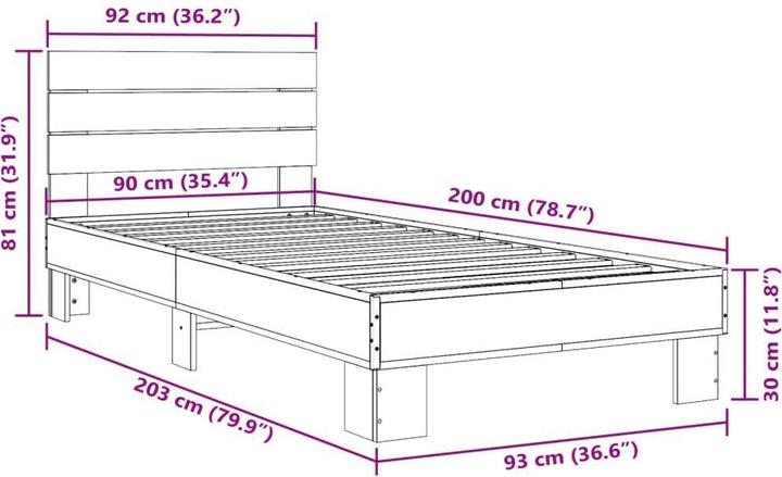 Image du produit vidaXL Bettgestell (90 x 200 cm)