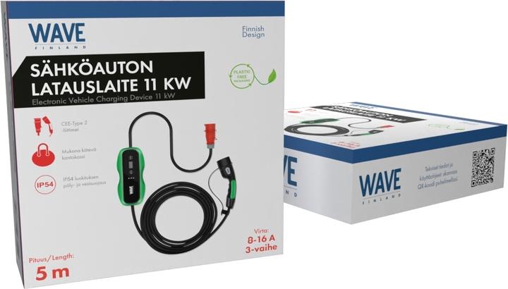 Image du produit Wave EV 3-Phase Electric Car Charger, 11 kW, 3 x 16 A, Type 2, 5 m, black (Type 2, 11 kW, 16 A)