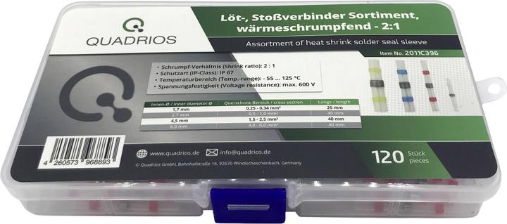 Produktbild Quadrios 2011C396 Stossverbinder 0.25 mm² 6 mm² Vollisoliert Weiss, Rot, Blau, Gelb 120 St.