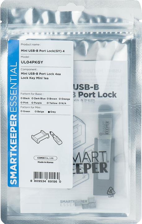 Valeurs nutritives et ingrédients Smart Keeper 4 x verrous mini port USB B avec 1 x clé mini type