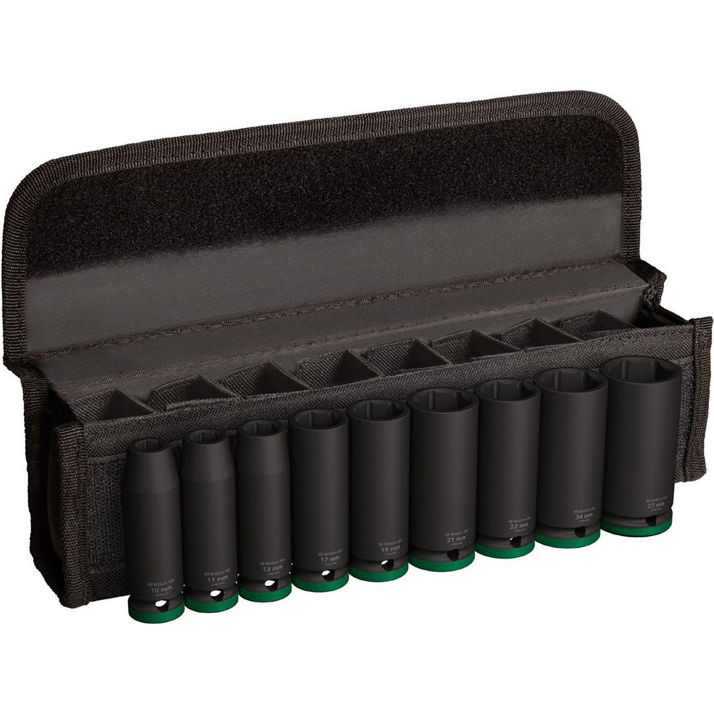 Bosch Professional Zubehör, Steckschlüssel + Stecknuss, PRO Impact (10 mm, 17 mm, 21 mm, 13 mm, 22 mm, 24 mm, 19 mm, 11 ...