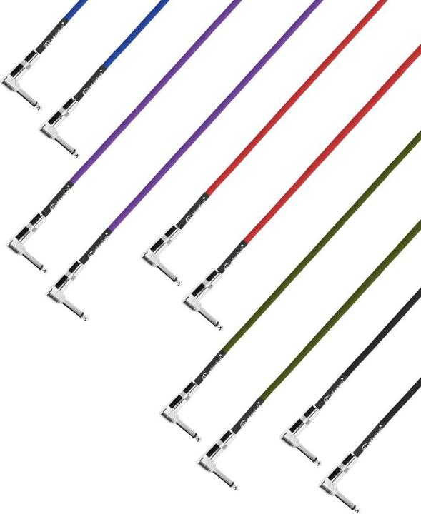 Produktbild Adam Hall 4 STAR IRR 0030 SET - Pedalboard Patchkabel | 5er Set ® Winkelklinke TS | 0,3 m (0.30 m)