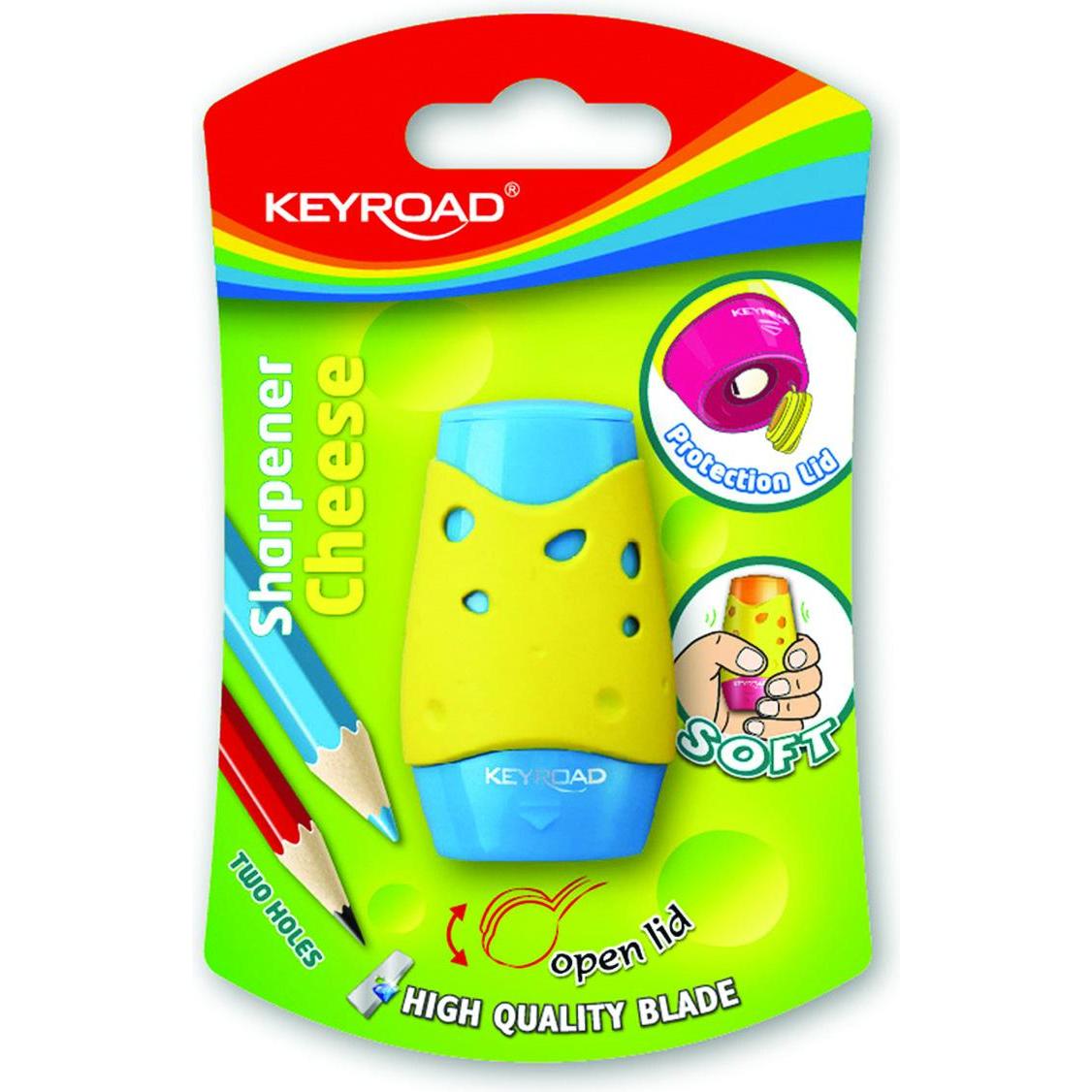 Keyroad, Spitzer, Käsespitzer, kunststoff, doppelt, mit behälter, blister, farbmischung