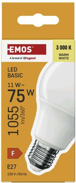 Image du produit Emos LED BASIC A60 11W(75W) 1055lm E27 WW (E27, 1055 lm, 1 x)