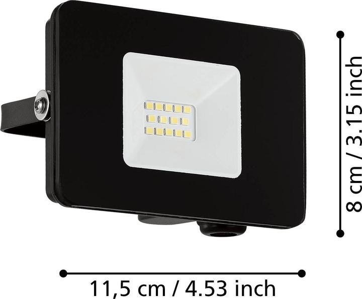Produktbild EGLO LEDStrahler schwarz 5000K 10W IP65 97455 (900 lm, IP65)