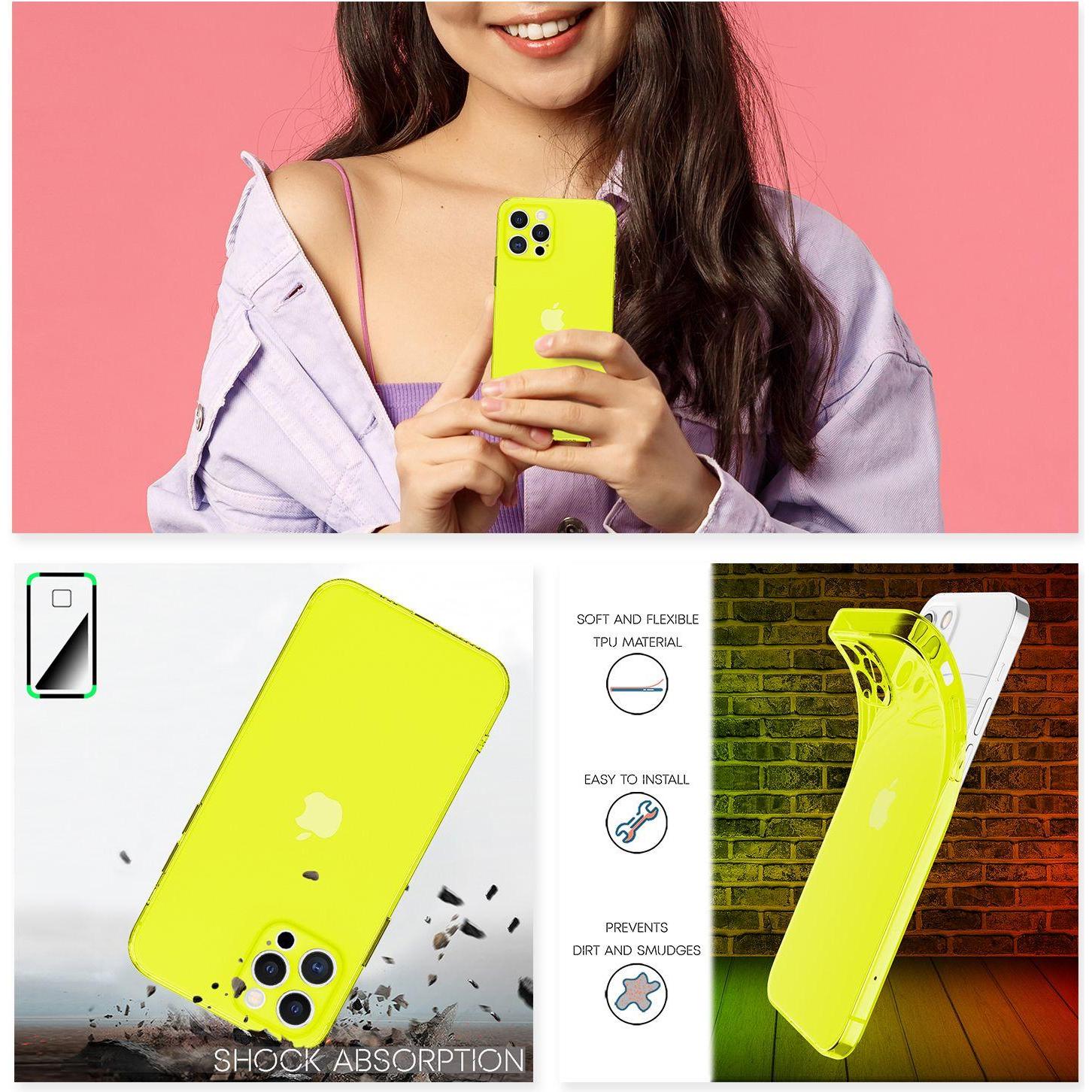 Thumbnail - Nalia Klare Neon Handyhülle (Apple iPhone 12 Pro Max), Smartphone Hülle, Gelb