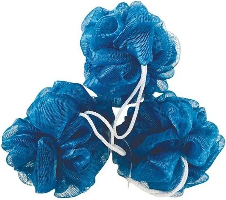 Produktbild MSV Duschschwamm 3 Stück, 10 x 10 cm, Dunkelblau