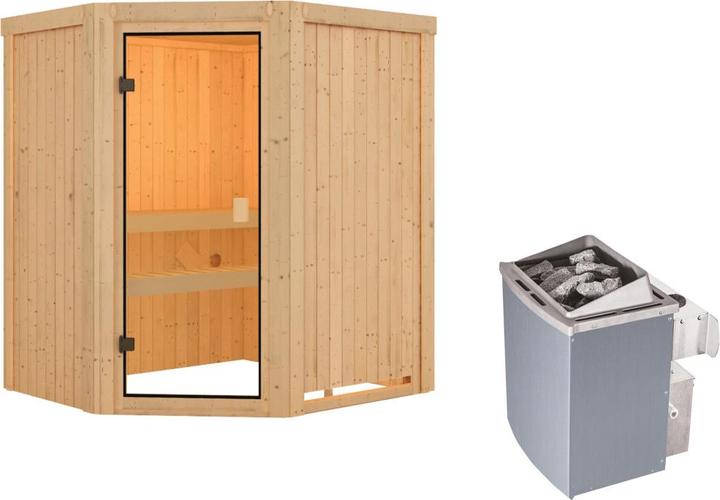 Image du produit Woodfeeling Sauna Faurin accès d'angle (4,5 kW de contrôle interne)