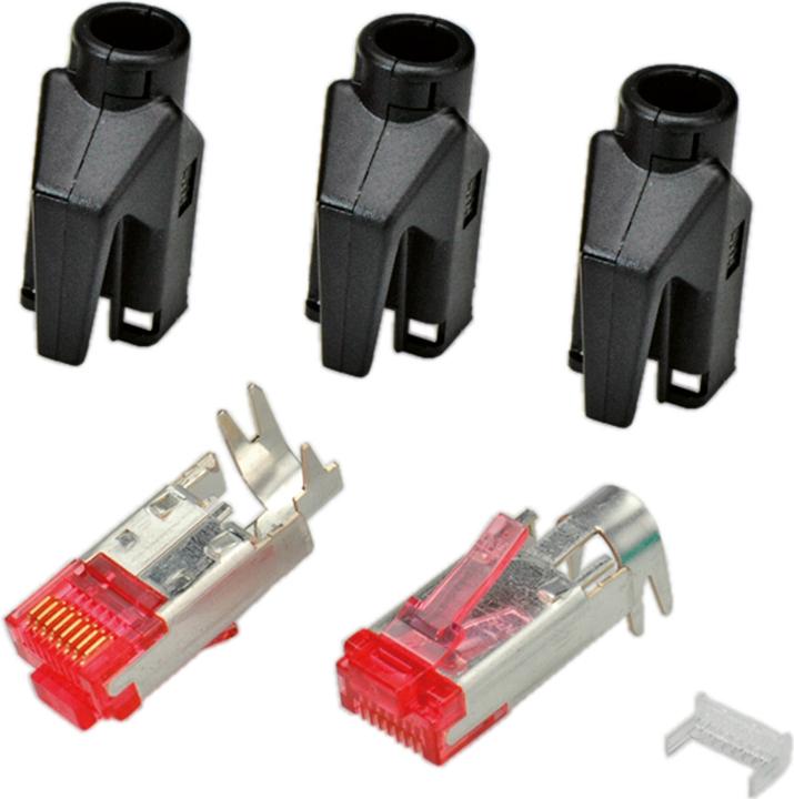 Produktbild InLine Hersteller: HIROSE RJ45-Hirose Stecker STP, TM21 schwarz, 10 Stück, 3 Elemente, Cat. 6 Channel Class (Netzwerkkabel Stecker)