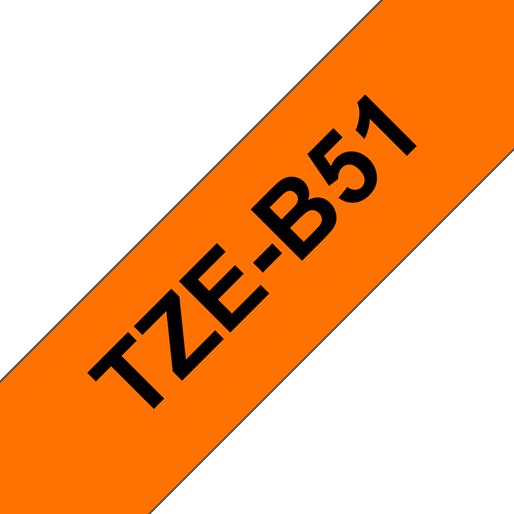 Produktbild Brother TZB51 24 Schwarz AUF Orange (2.40 cm, Orange, Schwarz)