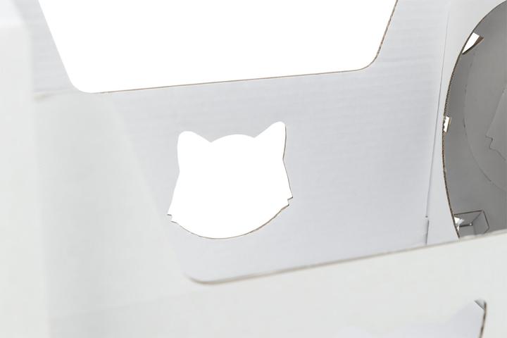 Trixie Katzenmöbel Casa Cara, Pappe, 93 × 72 × 30.5 cm, Weiss (73 cm, Weiss)