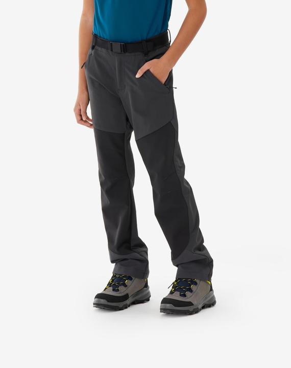 Produktbild Quechua Kids’ softshell hiking trousers, 7-15 years, MH900 - Grey/Black (134)