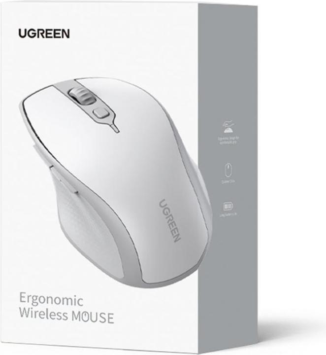 Actual product image Ugreen Wireless mouse MU101 2.4G (White) (Cable)