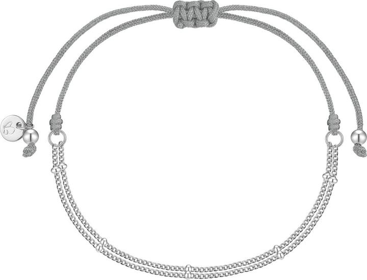 Immagine prodotto Glanzstücke München Armband Sterling Silber Textil (grau) - 38388 (22 cm, Argento 925/000)