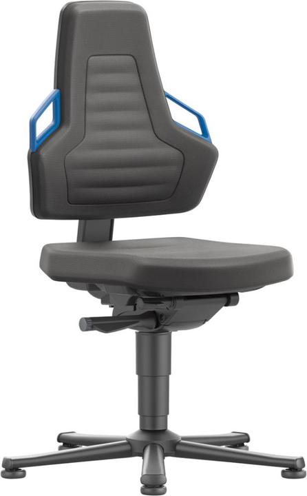 Produktbild Bimos Arbeitsdrehstuhl Nexxit Bodengleiter Supertec-Gewebe schwarz Grifffarbe blau 450-600 mm