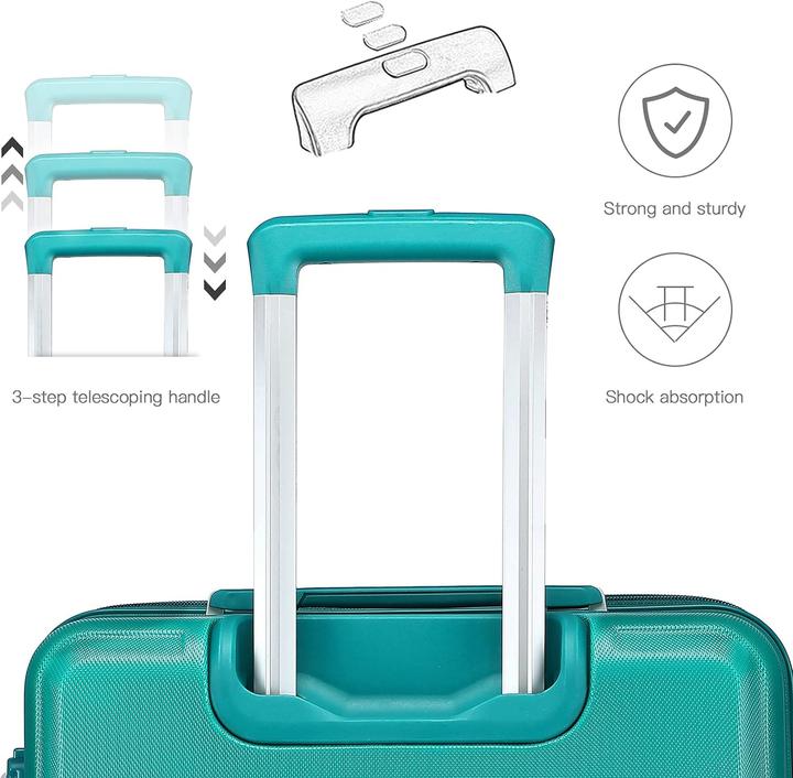 Produktbild Kono 2er Kofferset ABS Hartschalen Tuerkis (38 l)