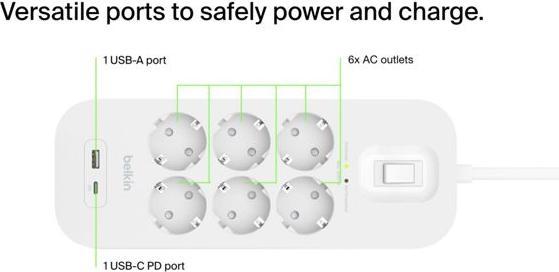Image du produit Belkin Protection contre les surtensions Surgemaster (6 x, CEE 7/3, 2 m)