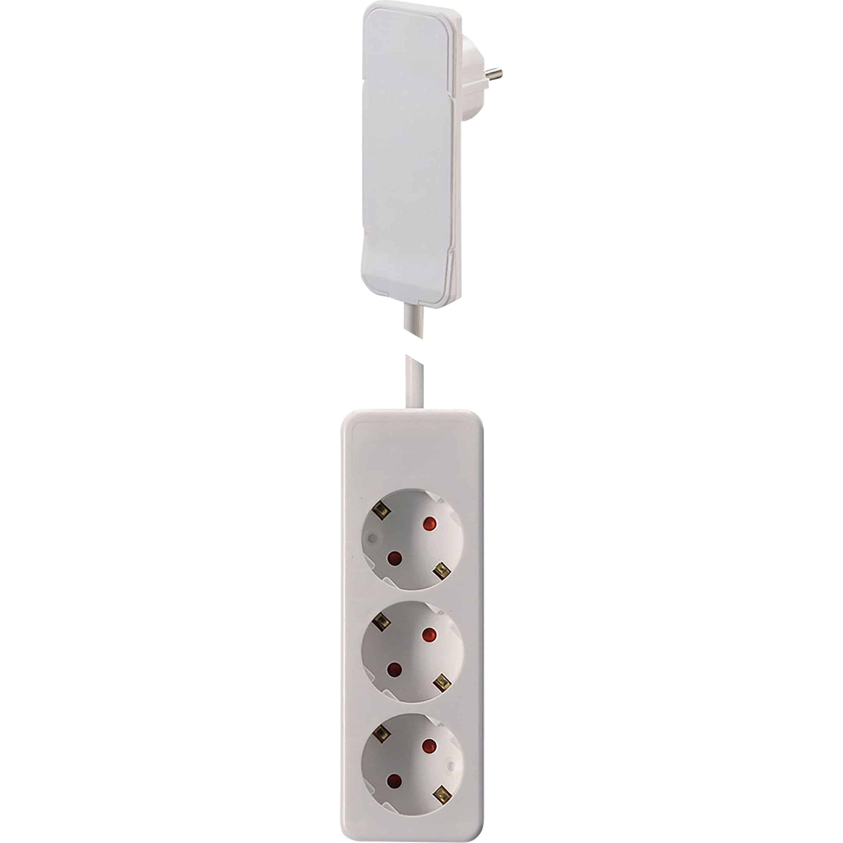 NVB, Steckdosenleiste, 104566 Steckdosenleiste Weiss Flachstecker 1 St. (3 x, 1.60 m)