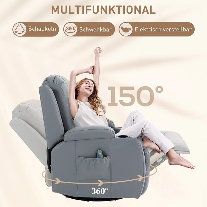 Image du produit Swisshandel24 Fauteuil de relaxation Fonction de massage électrique Fonction de couchage Fonction de basculement
