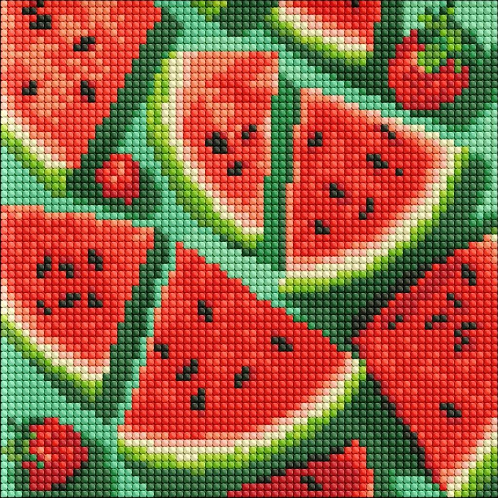 Ideyka Diamantmosaik ohne Rahmen - Appetitliche Wassermelone (54623924)